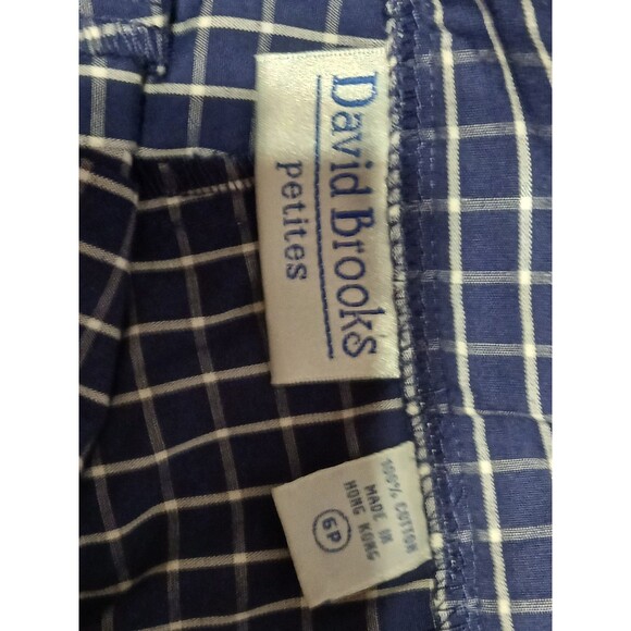 VINTAGE David Brooks Petites Beremuda Blue/White Check Pattern shorts 6P - Picture 4 of 7